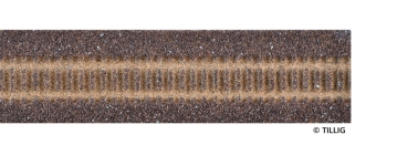 TILLIG 86510 - H0 Gleisbettung Elitegleis dunkel (braun), Länge 950 mm Flexgleis (Betonschwellen)
